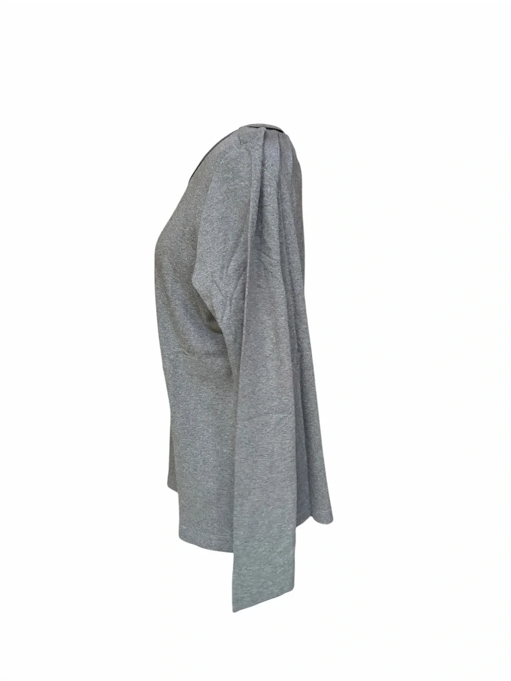 NWT Lands' End 100% Cotton Charcoal Heather‎ Knit Sleep Crew Top